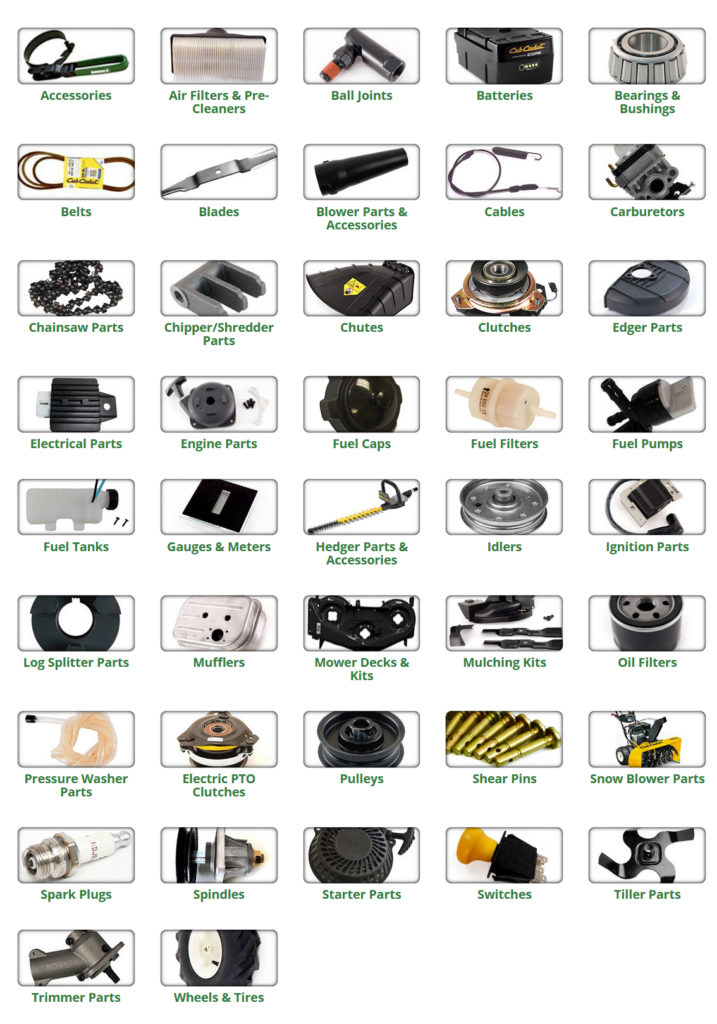 Cub Cadet parts and accessories.