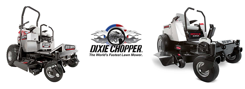 Selection of Dixie Chopper mowers offered by Power Mower Sales